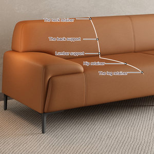 Ensemble de canapés de bureau modernes en cuir bleu, canapé de réception exécutif minimaliste, canapé modulaire en forme de L, sièges pour salle d'attente commerciale - Product Image 6