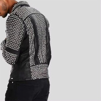 Usine directe veste de motard en cuir noir clouté pour hommes de qualité supérieure style punk rock pour les commandes en gros veste cassul pour hommes