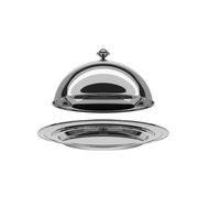 Plat de service décoratif en acier inoxydable avec des motifs uniques, parfait pour les événements culturels et gastronomiques