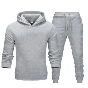 Survêtement de sport 2 pièces à la mode hip hop pour hommes, veste et pantalon à fermeture éclair à motif solide pour la gym, survêtement de printemps pour l'hiver - Product Image 2