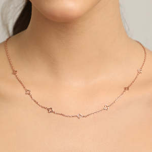 NOVAMART Fine Fine Sterling Silver Flower Charm <b>Necklace</b> <b>Chain</b> by 925 Wholesale Export - Product Image 5