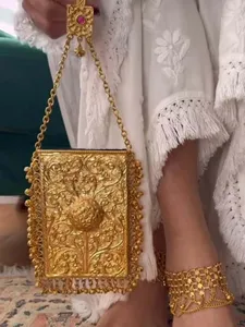 Bolsos de mano personalizables, duraderos, de lujo, de alta calidad, a la moda, casuales, suaves, para bodas, de metal de latón de lujo, para novias. - Product Image 6