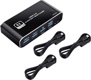 Commutateur <span class=keywords><strong>KVM</strong></span> SYONG 8K HDMI 2.1 USB avec commutateur USB 8K 60Hz 4K120Hz USB 3.0 pour 2 ordinateurs partageant 2 moniteurs. - Product Image 1