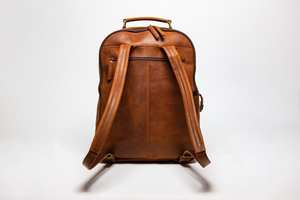 Sac à dos de voyage professionnel unisexe de haute qualité, personnalisable avec logo, en cuir véritable, imperméable, en coton, antivol, avec fermeture éclair vintage - Product Image 2