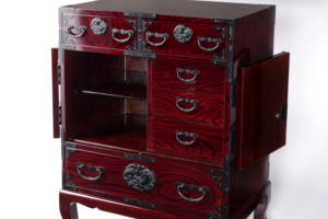 <b>Japanese</b> Handmade Solid Wood Cabinet Luxury Dark Brown Sendai-Cabinet with Legs for Home Living Room Entry or Hotel Use - Product Image 2