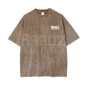 Vêtements de mode Couleur unie Hommes Lavage à l'acide T-shirts Vêtements d'été Fabriqué au Pakistan Lavage à l'acide T-shirts - Product Image 1