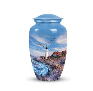 Maison lumineuse sur le rivage urne pour cendres maman et papa urne de crémation cendres adultes urnes funéraires pour hommes et femmes taille personnalisée décorative funéraire - Product Image 1