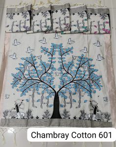 Sari en coton pur de qualité supérieure pour femmes, vêtements décontractés, dernier modèle, coton pur, coton chambray, bordure, provenance d'Inde - Product Image 3