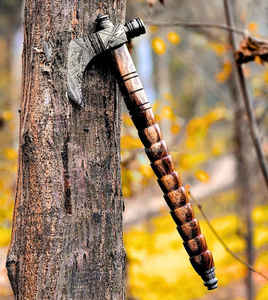 Hacha para fumar Tomahawk de grado industrial de acero damasco - Product Image 4