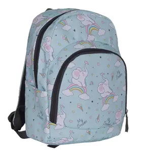 Waterproof Fun Rainbow Patterned Kids School Backpack With Front Pocket Multiple Zippers Adjustable Shoulder Straps High Quality