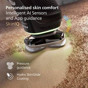 Afeitadora Eléctrica Negra para Uso en Seco/Húmedo con Sistema LiftCut, Cuchillas Dobles, Resistente al Agua IPX7, Lavable, con Cuchillas Giratorias Dobles y Base de Limpieza - Product Image 4