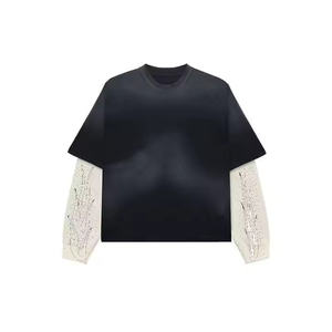 เสื้อยืดฮิปฮอปผู้ชายทรงปกติ พิมพ์โลโก้ได้ ผ้าโพลีเอสเตอร์/คอตตอน กันยับ แห้งเร็ว ระบายอากาศได้ดี - Product Image 1