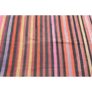 Classic Turkish Kilim Red Wool <b>Rug</b> 4.2 X 6.9 ft <b>Boho</b> Abstract Pattern 10mm Thickness Latex Backed for Living Room or Hallway - Product Image 5