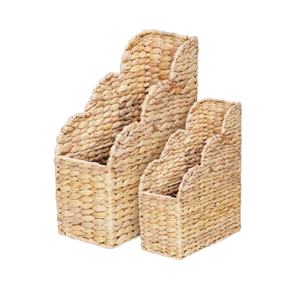 Lot de 2 organisateurs de magazines peu encombrants, porte-revues en jacinthe d'eau, paniers de rangement pour la maison et le bureau du Vietnam - Product Image 1