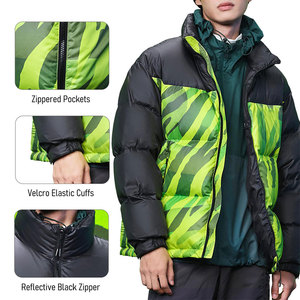 Designer Puff <b>Padded</b> <b>Coat</b> Oem Logo Oversized Men's Down Bubble Winter Black Custom Men Shiny Puffer Jacket - Product Image 2