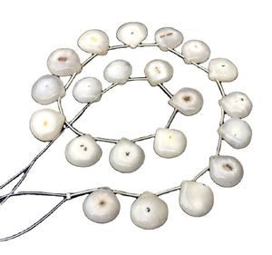 Natural White Solar Quartz Gemstone 21 Pieces Smooth <b>Heart</b> Shape Briolette Beads 2022 Popular for Jewelry Making - Product Image 1