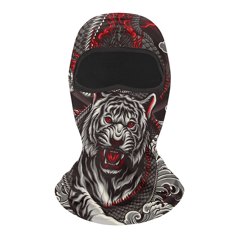 NK160Maschera tigre nera e rossa