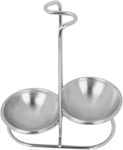 Double Dish Metal Spoon Rest Uma ferramenta indispensável para utensílios de cozinha evitar gotejamentos de colheres Mantenha a mesa de jantar limpa