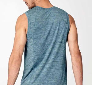 เสื้อกล้ามสีพื้นสำหรับออกกำลังกายของผู้ชายเสื้อ100% ผ้าฝ้ายแห้งเร็วระบายอากาศได้ดีใส่สบาย - Product Image 5