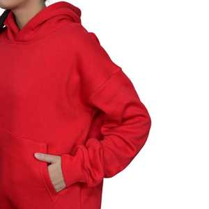 Pas de droits d'importation américain coton rouge pull à capuche pour femmes doux polaire personnalisable Streetwear chaud décontracté sweat USA - Product Image 5