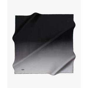 Black Grey Gradient Silk Square Scarf with Custom Design - Product Image 2