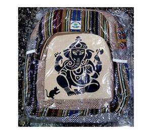 Mochila para Portátil de Cáñamo con Estampado de Ganesha, Bolso de Moda de Estilo Indio Más Vendido, Estilo Bohemio, Precio al por Mayor Disponible, GC-BG-269 - Product Image 1