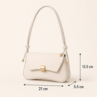 Sac à bandoulière mini en cuir PU personnalisé avec logo, élégant pour femme, sac à main sous le bras, sac à rabat avec boucle métallique