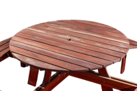 Ensemble de table et chaises de pique-nique d'extérieur moderne pour 8 personnes, en bois d'acacia durable, pour jardin, villa, hôtel, parc, style barbecue.