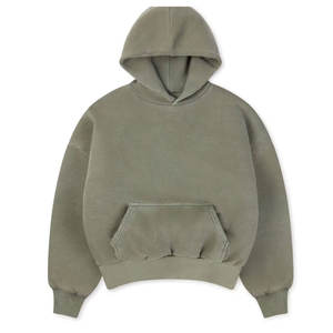 Oversized American Otoño e Invierno Stone Acid Wash 80/20 algodón Kangaroo Pocket Drop Shoulder Pullover Private Label Hoodie - Product Image 2