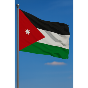 Drapeau de pavillon Jordan pour l'extérieur avec impression numérique, en nylon, polyester et soie durables, avec mât en aluminium - Product Image 3