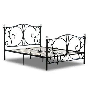 Best Selling <b>Black</b> Metal <b>Bed</b> Frame Steel CHRISTINA Strong Durable for Bedroom Use for Dormitories Bulk Supplier Bulk Sale - Product Image 1