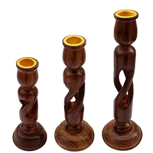 High Quality Vintage Pillar Handmade Wooden <b>Candlestick</b> <b>Holder</b> Creative Candle Stand Home Wedding & Party Decor - Product Image 1