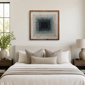 Indigo Rhythm Relief Hand Painted Oil on <b>Canvas</b> Still Life Wall Art Contemporary Hanging Living Room Bedroom Decor - Product Image 1