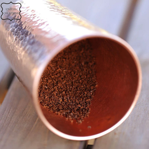 Tasse en verre de cuivre pur faite à la main de conception martelée élégante tasse avantages pour la santé vin ayurvédique personnalisé - Product Image 4