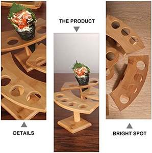 ขาตั้งทรงกรวยไอศกรีมขนาดใหญ่ทำจากไม้เนื้อแข็งปรับรูปทรงได้4รูเหมาะสำหรับร้านไอศกรีมและงานกิจกรรมต่างๆ - Product Image 3