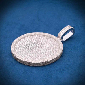 Hip Hop Hommes Bling Glacé Moissanite Baguette Cercle Pendentif avec VVS Argent 925 Diamant Testeur Personnalisable Mode Pendentifs - Product Image 4