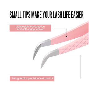 Outils de maquillage professionnels Pince à épiler Extension Pince à cils colorée rose en acier inoxydable à vendre - Product Image 4