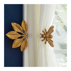 Retenedores de cortinas de latón puro de diseñador, lazos de pared dorados duraderos para decoración Interior de lujo para el hogar - Product Image 2