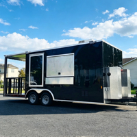 Remorque alimentaire entièrement équipée, cuisine mobile remorquable, remorque de concession, camion alimentaire commercial pour BBQ, pizza, café, crème glacée