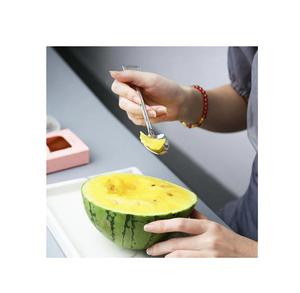 Cuillère à fruits en acier inoxydable et laiton Cuillère carrée et pointue polie miroir doré et argent - Product Image 2