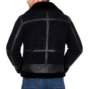Breathable Comfortable Leather <b>Fur</b> <b>Jacket</b> Front Logo Customizable High Quality Eco-Friendly Outdoor Use <b>Men</b> Winter <b>Jacket</b> - Product Image 2