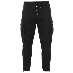 Pantalon Cargo Slim Fit Décontracté pour Homme Taille Haute Coupe-Vent Extensible Street Wear Pratique Poches Motif Droit Mi Toile - Product Image 1