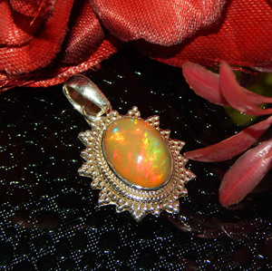 Colgantes finos de Plata de Ley 925, abalorios de ópalo de fuego etíope Natural, chapado en oro de moissanita, cantidad a granel Vintage, oro de lujo - Product Image 5