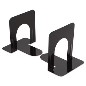 Modern Black Metal Bookend <b>Set</b> For Home And Office Elegant Decorative Book Holder Adds Stylish Touch To <b>Shelves</b> And Decor - Product Image 1