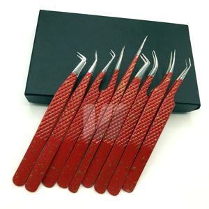 Pince à épiler d'extension de cils professionnelle en acier inoxydable japonais durable marron Volume fin pointu - Product Image 4