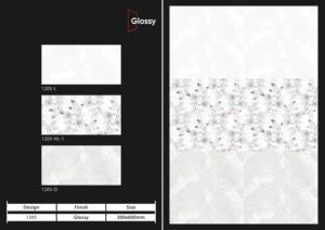 Azulejos de cerámica para pared de 300x600 mm, diseño expresivo, para baño y cocina, acabado brillante o mate, superficie con efecto de azúcar tallado, diseño de pared interior de lujo. - Product Image 5