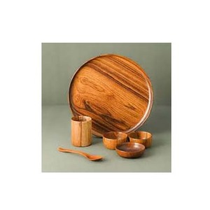 Bol de service à salade en bois de concepteur de forme de bateau saladier de service à salade bols en bois sans danger pour les aliments - Product Image 2