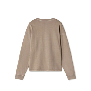 Wholesale 2025 New Custom Logo Winter Fashion <b>Women</b> <b>Tops</b> Solid O Neck Raglan Sleeve T-Shirts Long Buttons Breathable Wide Ribbed - Product Image 3