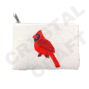 Rose All Day Beaded Coin <b>Purse</b> Handmade Rectangular Party Wallet <b>Pink</b> Textile Embroidery Craft - Product Image 2