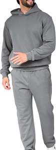 Survêtement pour homme en coton 100% lourd avec logo personnalisé, sweat-shirt à capuche et pantalon de jogging, coupe athlétique, tissus doux et respirants, style confortable - Product Image 5